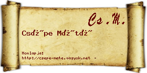 Csépe Máté névjegykártya