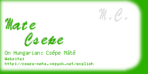 mate csepe business card
