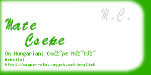 mate csepe business card